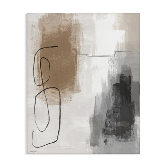 Stupell Industries Neutral & Grey Abstraction Canvas Wall Art design by Amber Sterling, 40 x 30