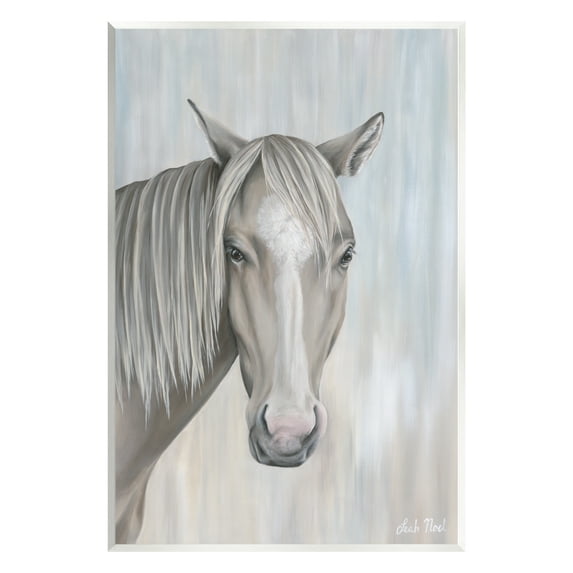 Stupell Industries Neutral Grey Horse Portrait Animals & Insects Painting Unframed Art Print Wall Art, 10 x 15