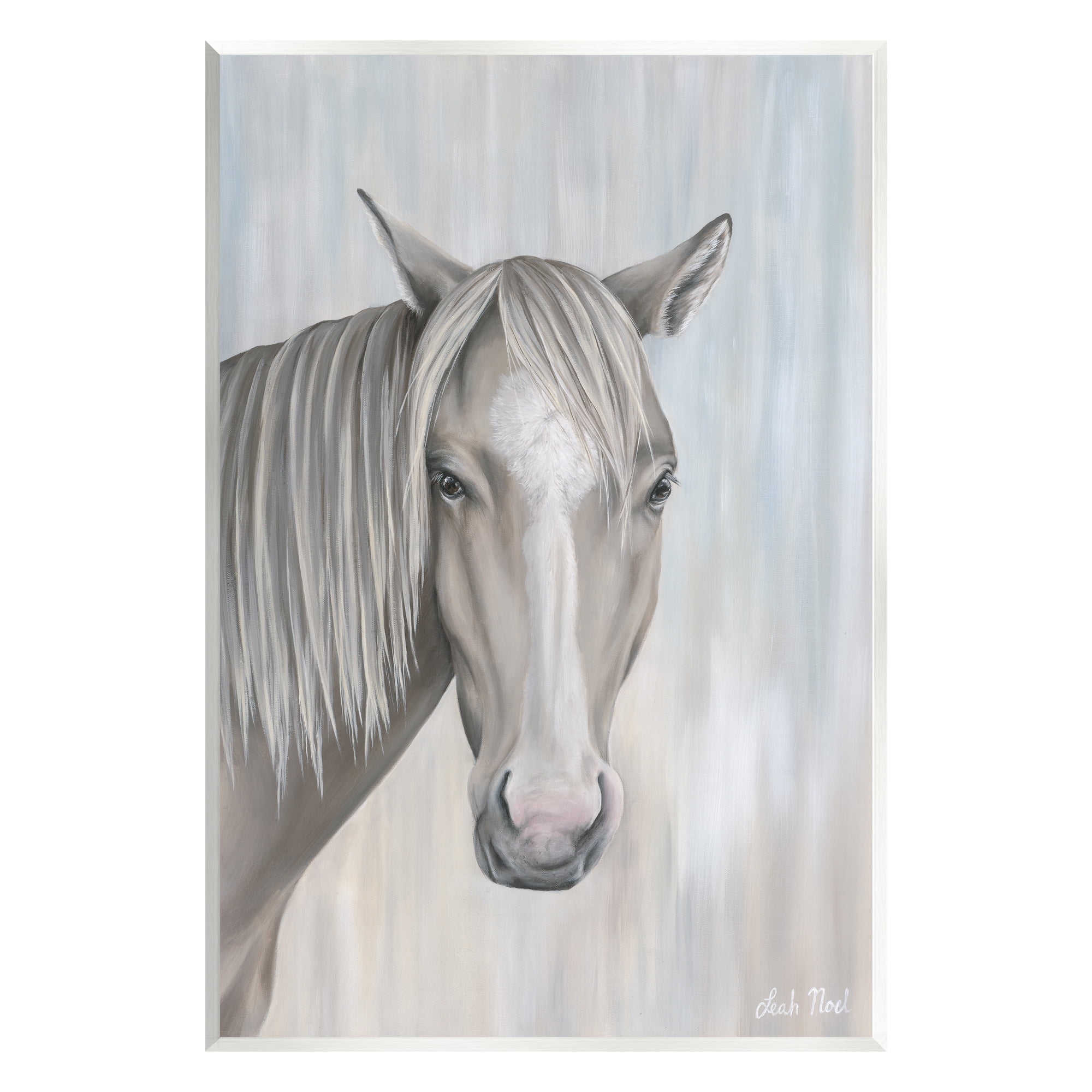 Stupell Industries Neutral Grey Horse Portrait Animals & Insects Painting Unframed Art Print Wall Art, 13 x 19