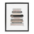 thumbnail image 1 of Stupell Industries Neutral Grey and Rose Gold Fashion Bookstack Jet Black Framed Floating Canvas Wall Art, 24x30, by Amanda Greenwood, 1 of 5
