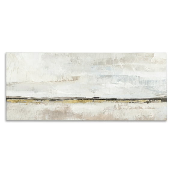 Stupell Industries Neutral Horizon Landscape Abstract Painting Gallery Wrapped Canvas Art Print Wall Art, 48 x 20