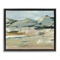 Stupell Industries Neutral Hued Mountains Landscape & Nature Painting Black Floater Framed Canvas Art Print Wall Art, 21 x 17