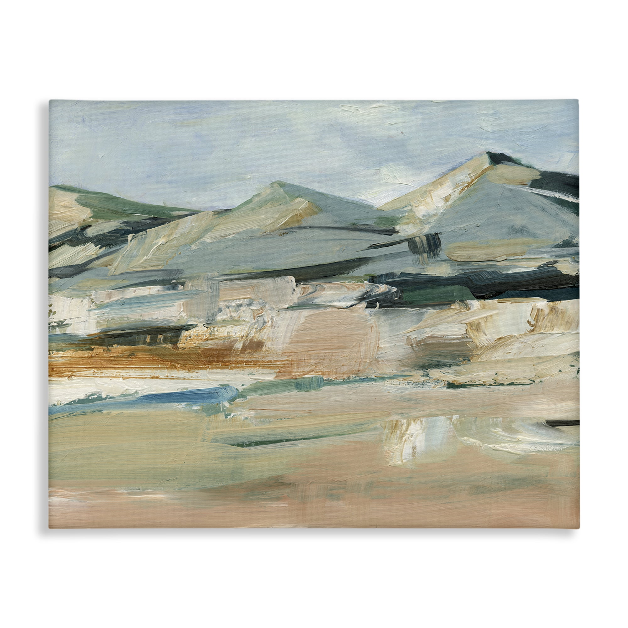 Stupell Industries Neutral Hued Mountains Landscape & Nature Painting Wrapped Canvas Art Print Wall Art, 30 x 24