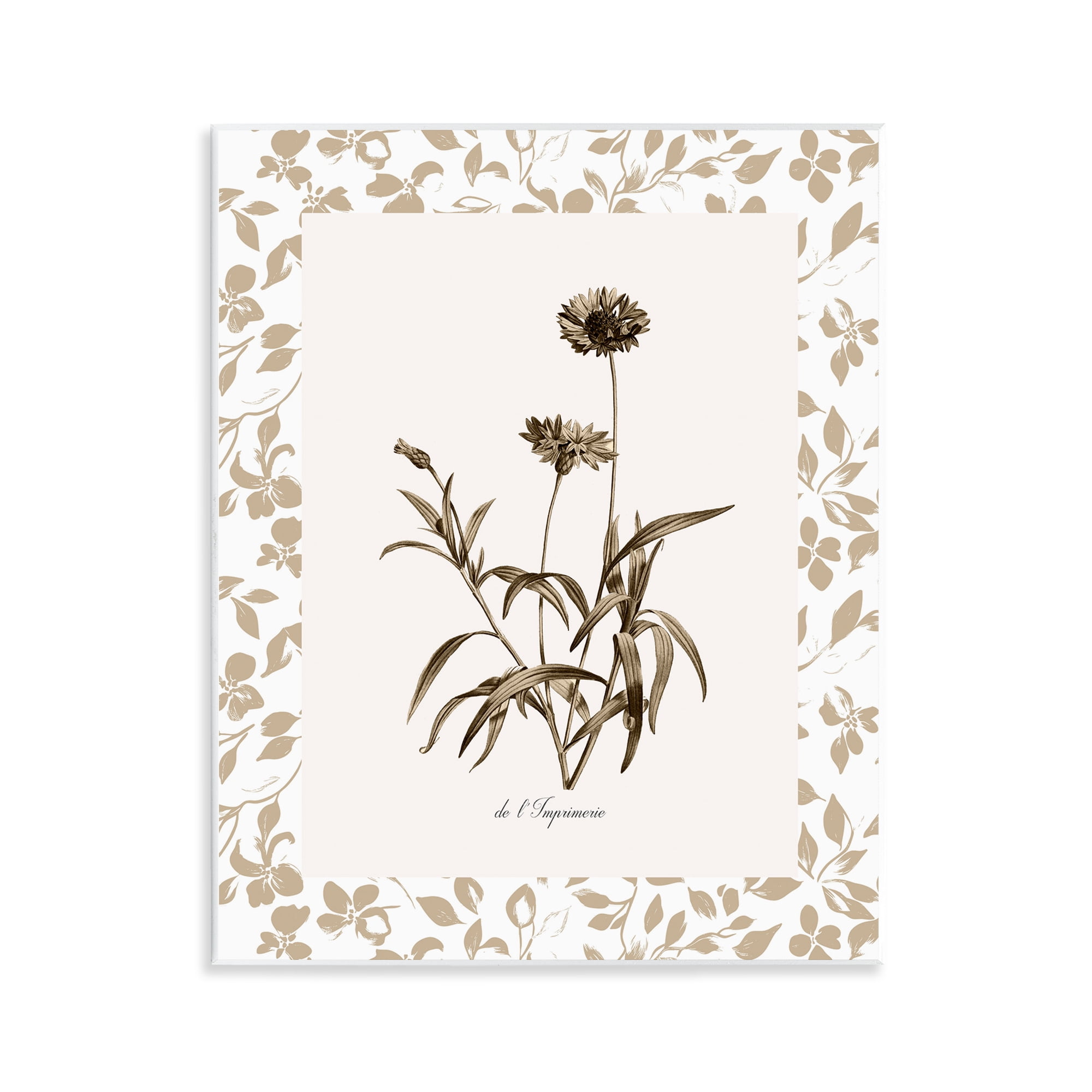 Stupell Industries Neutral Imperial Flowers Wall Plaque Art, design by Kelly Donovan