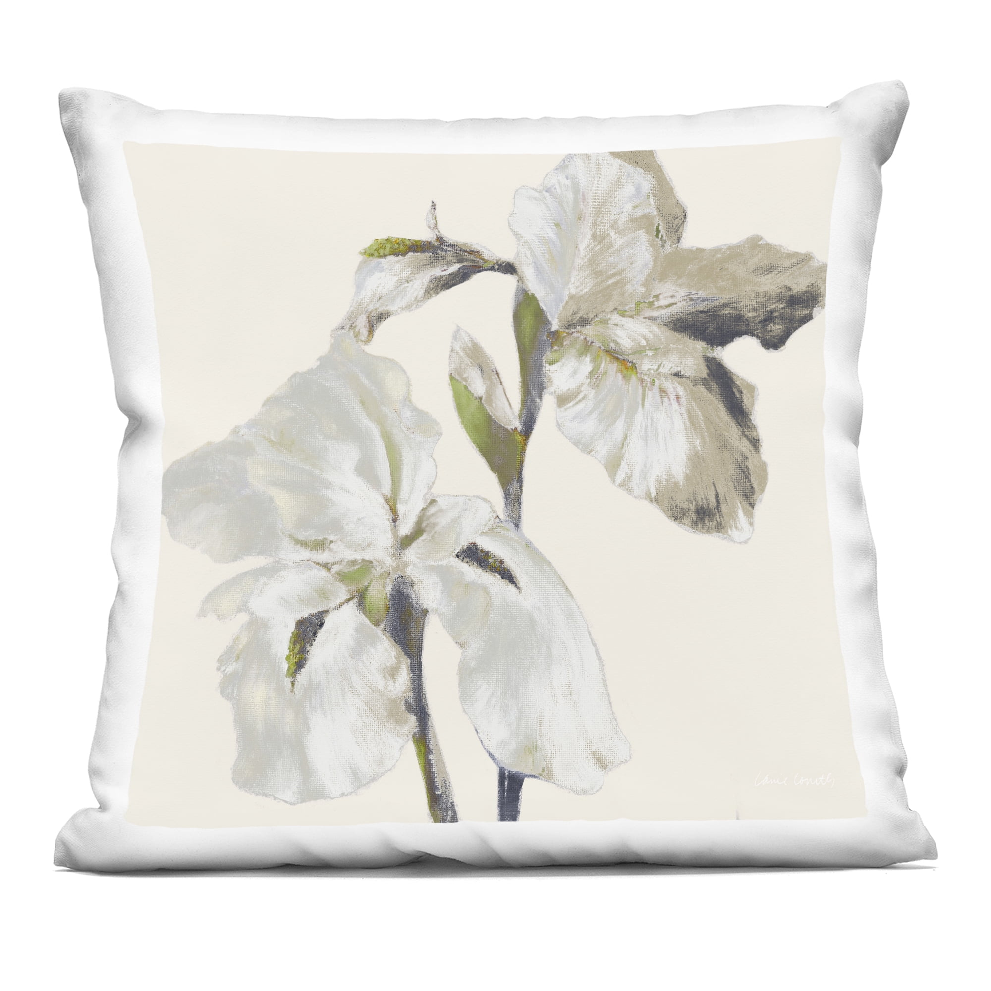 Stupell Industries Neutral Irises at Dawn Decorative Printed Throw Pillow, design by Lanie Loreth