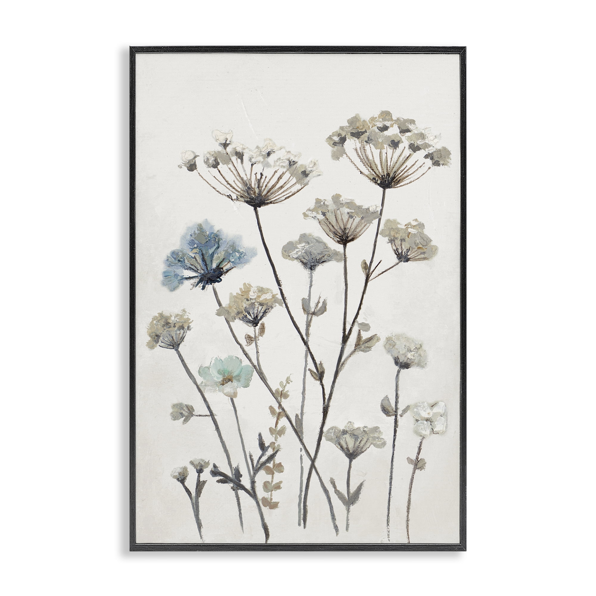 Stupell Industries Neutral Jardin Azul Black Framed Giclee Art, design by Patricia Pinto