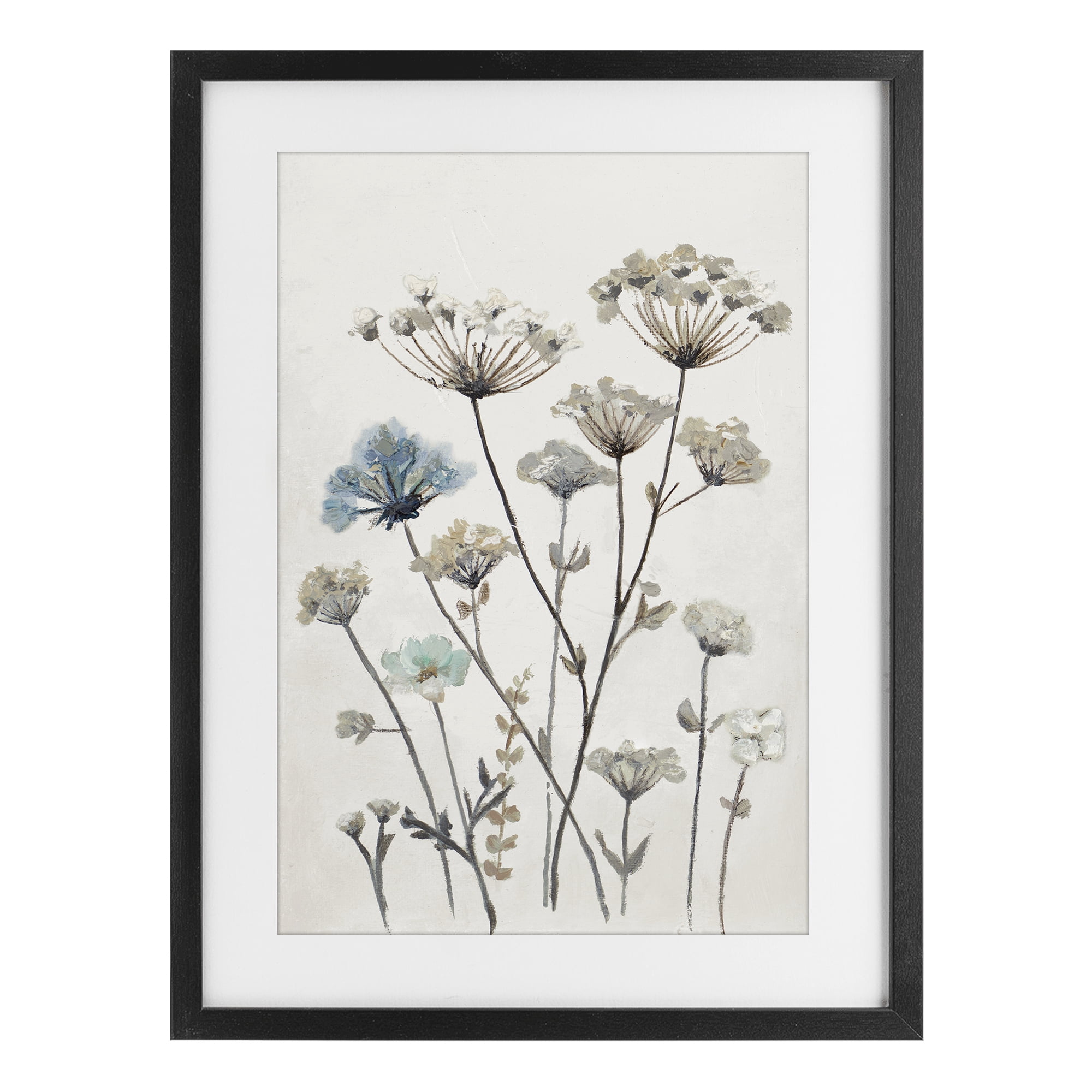 Stupell Industries Neutral Jardin Azul Black Framed Print Under Glass, design by Patricia Pinto