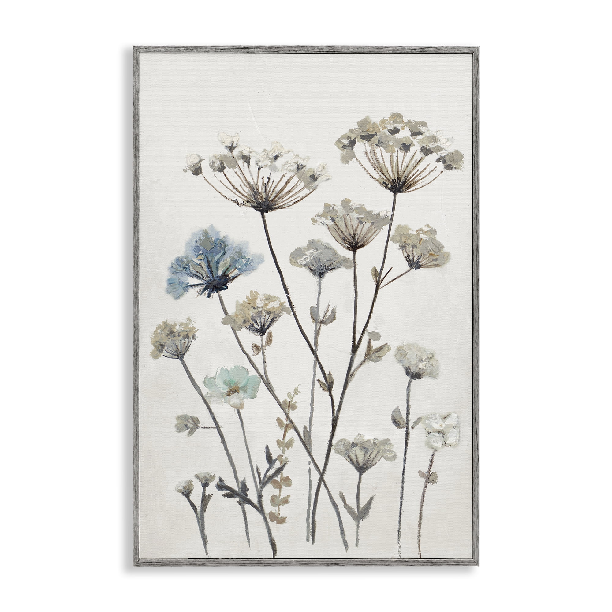 Stupell Industries Neutral Jardin Azul Gray Framed Giclee Art, design by Patricia Pinto