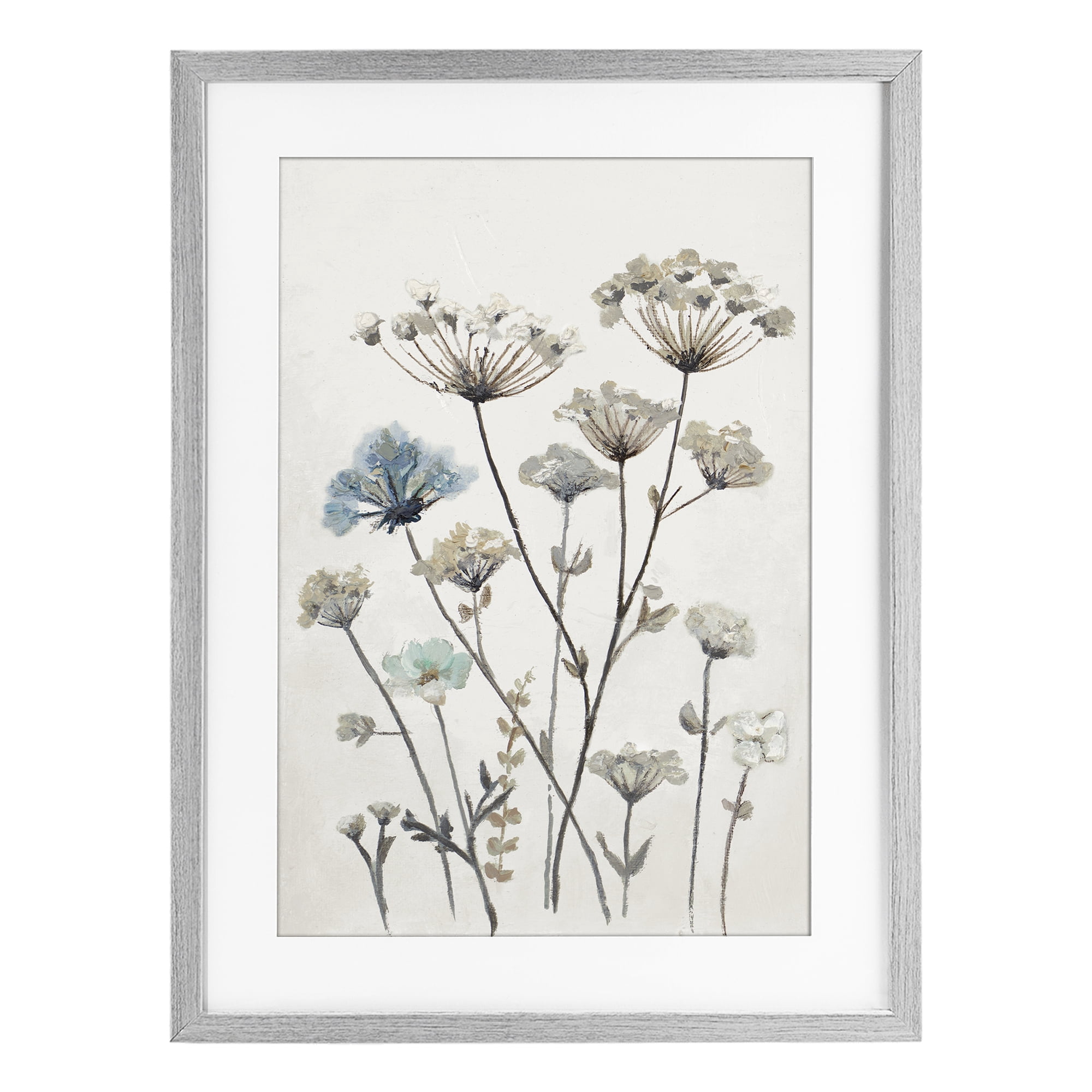 Stupell Industries Neutral Jardin Azul Gray Framed Print Under Glass, design by Patricia Pinto