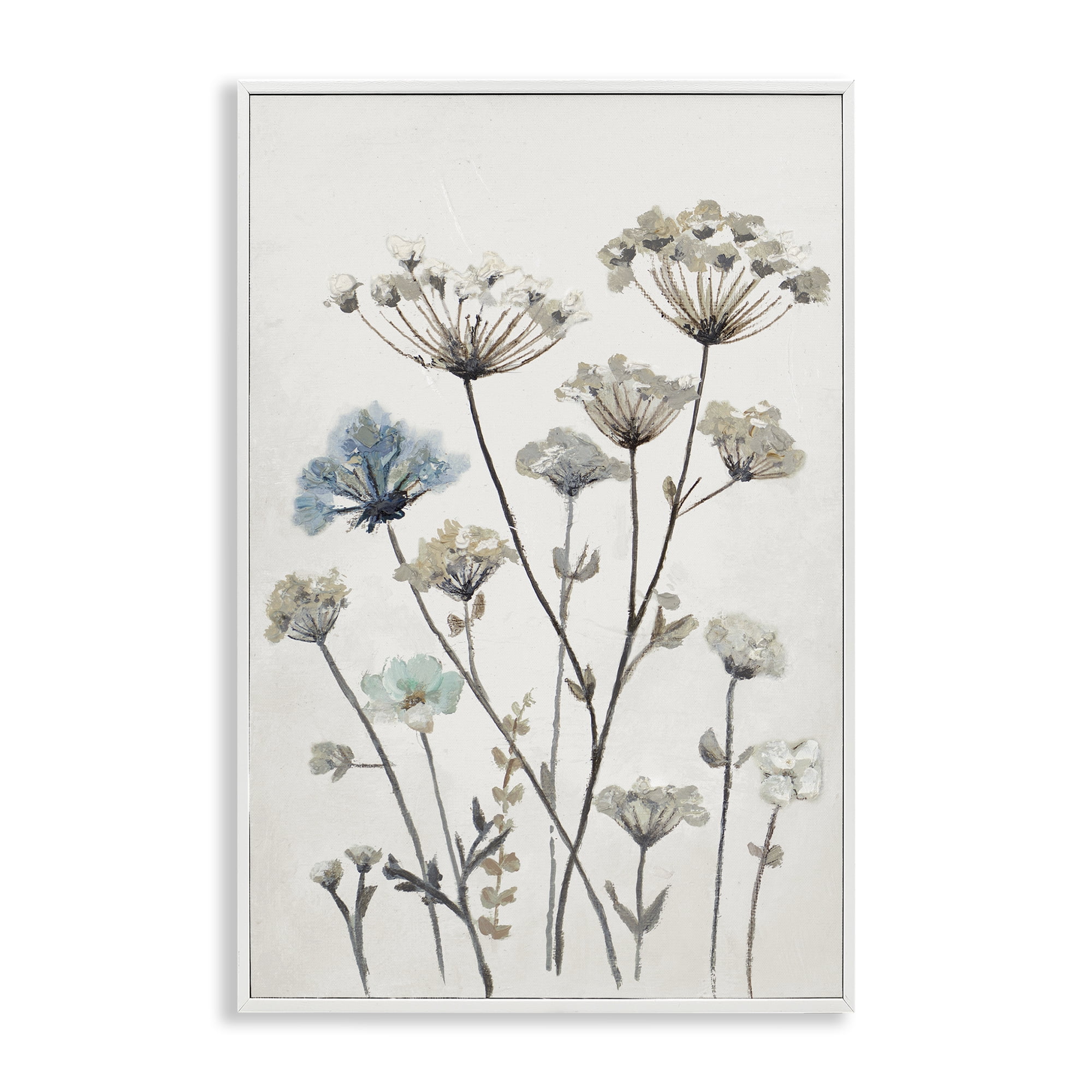 Stupell Industries Neutral Jardin Azul White Framed Giclee Art, design by Patricia Pinto