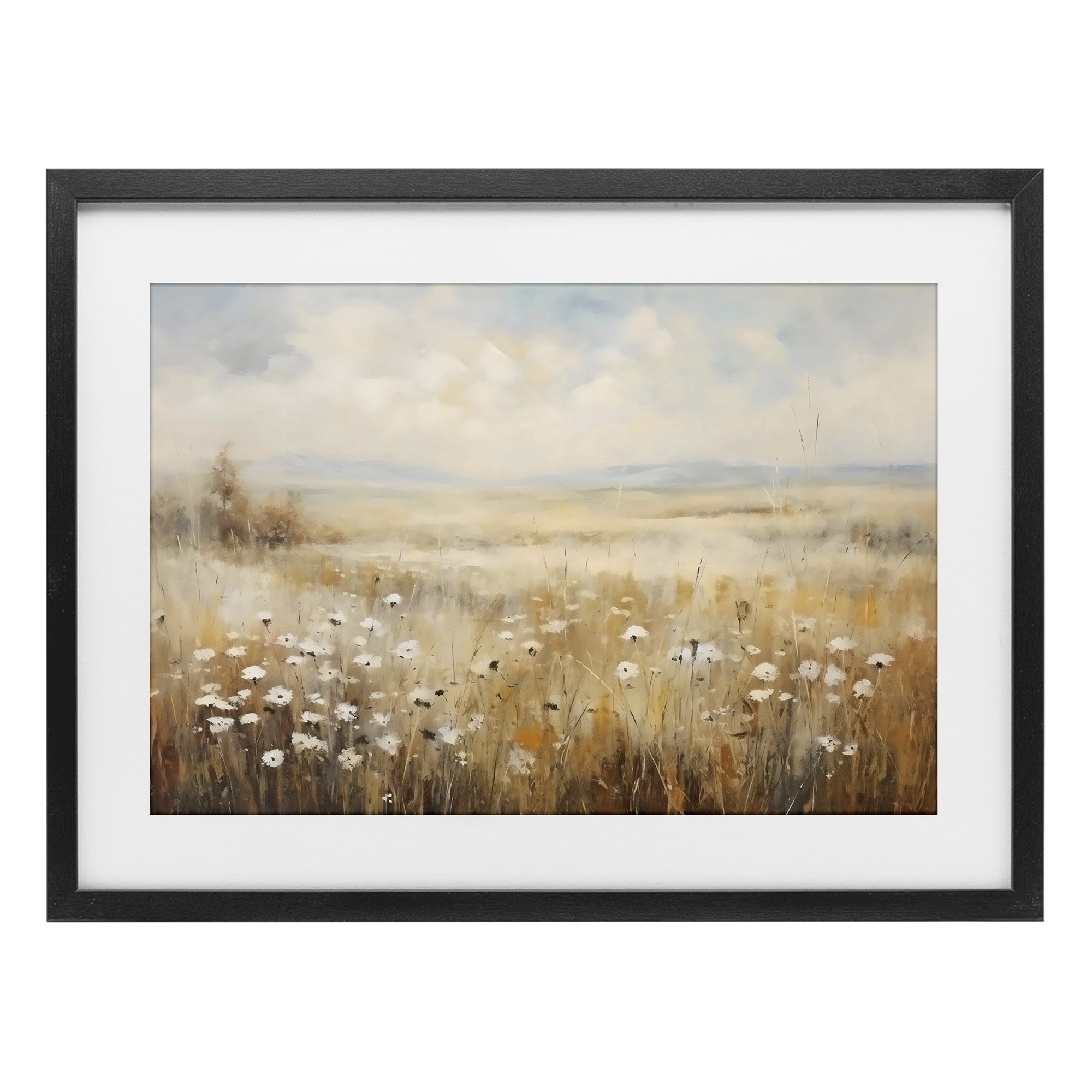Stupell Industries Neutral Land Calmness Black Framed Print Under Glass, design by Creative Studio