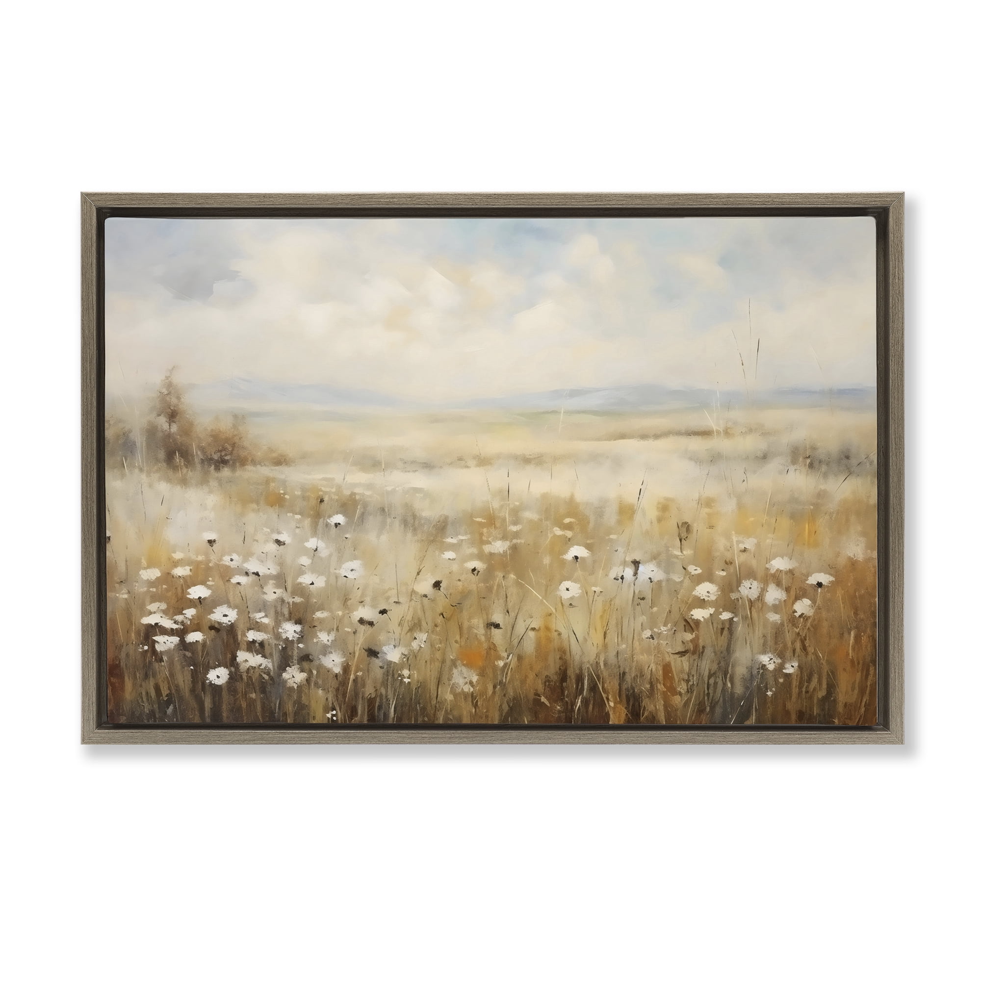 Stupell Industries Neutral Land Calmness Brown Framed Floater Canvas Wall Art, design by Creative Studio