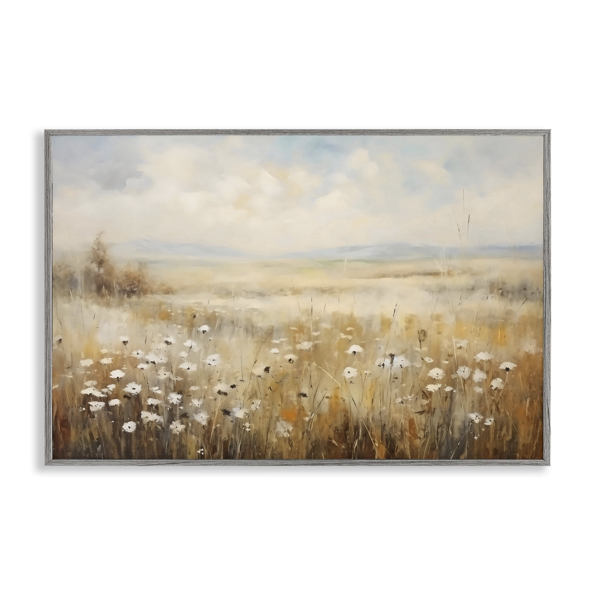 Stupell Industries Neutral Land Calmness Gray Framed Giclee Art, design by Creative Studio