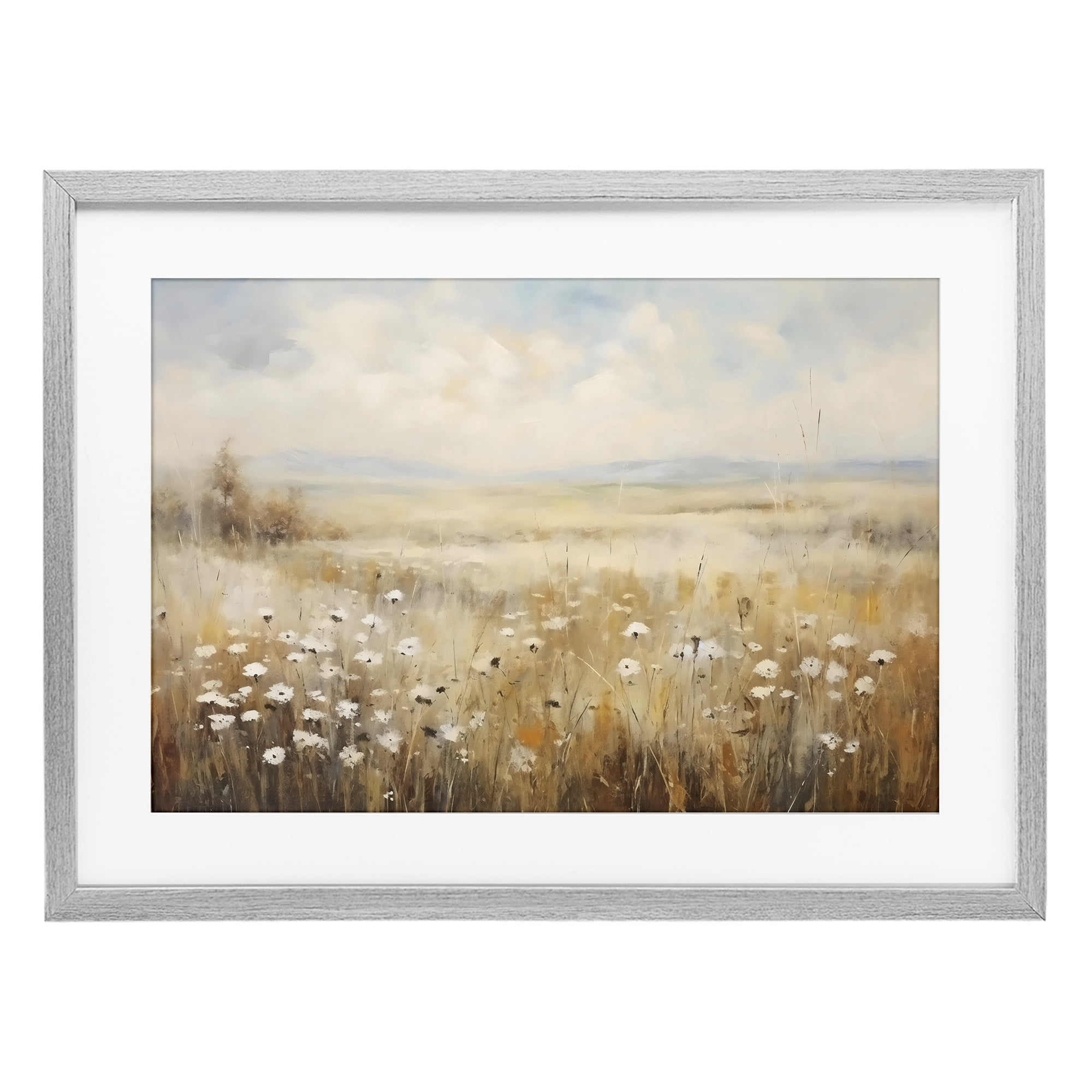 Stupell Industries Neutral Land Calmness Gray Framed Print Under Glass, design by Creative Studio