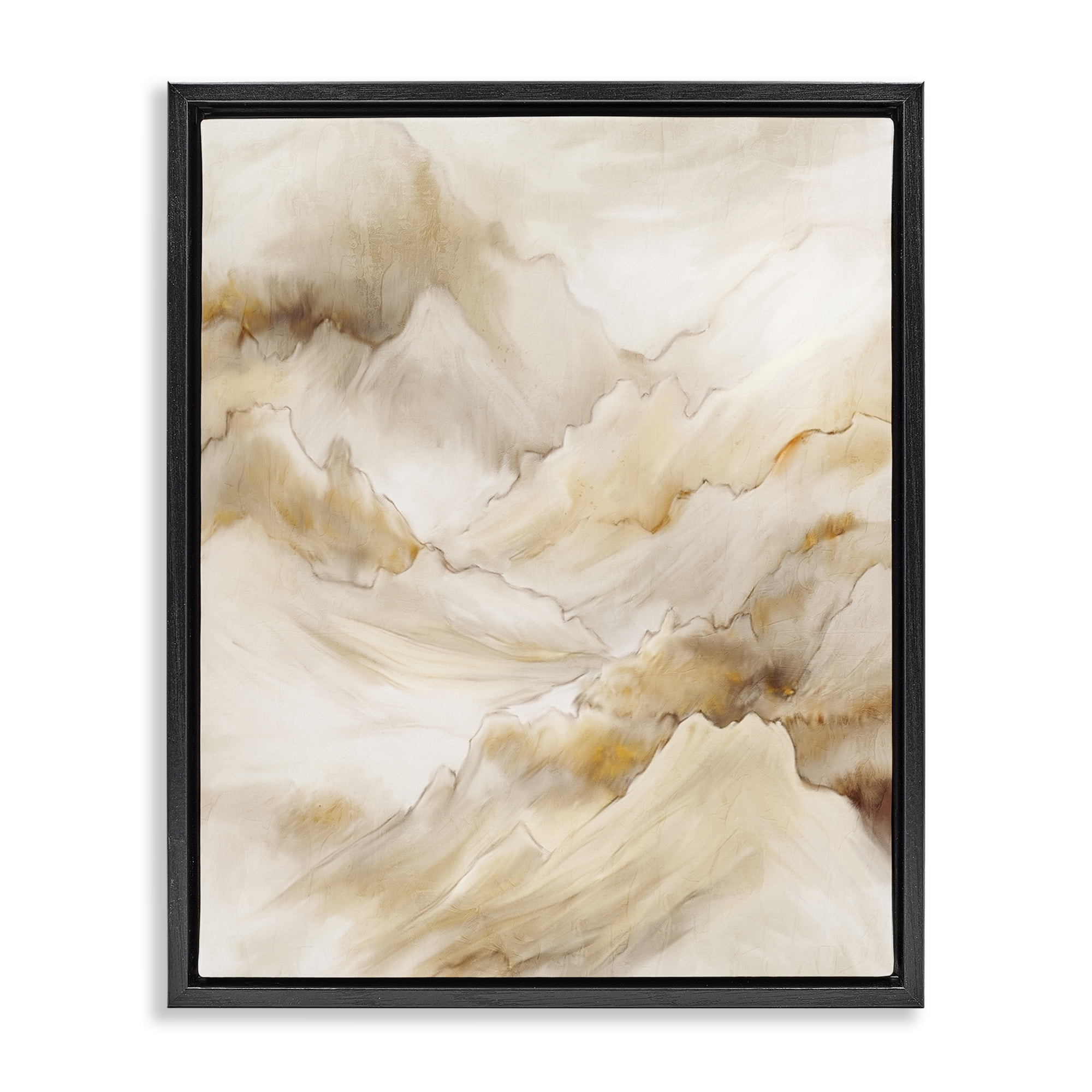 Kim Allen Design Stupell Industries Neutral Land Flow Black Framed Floater Canvas Wall ...