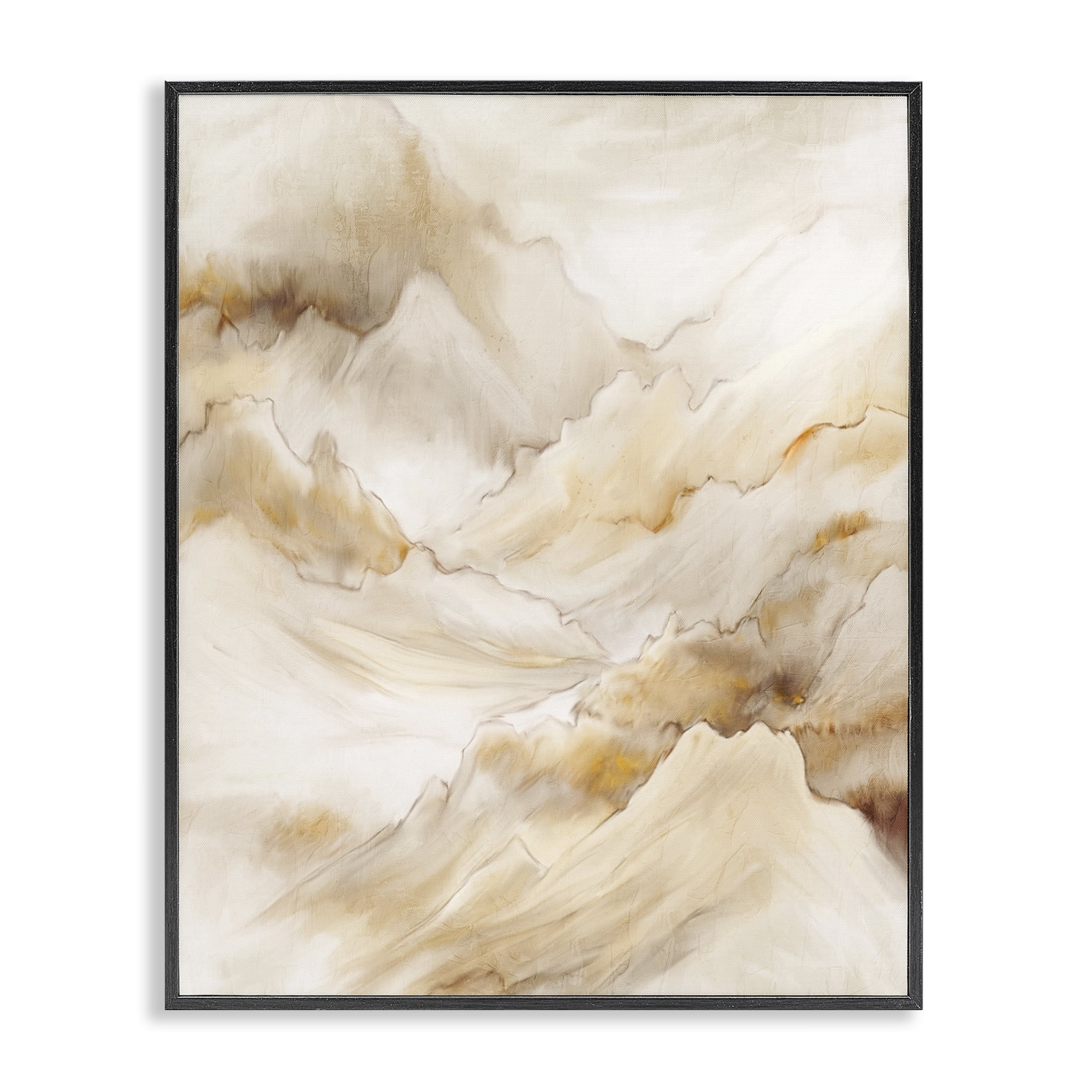 Stupell Industries Neutral Land Flow Black Framed Giclee Art, design by Kim Allen