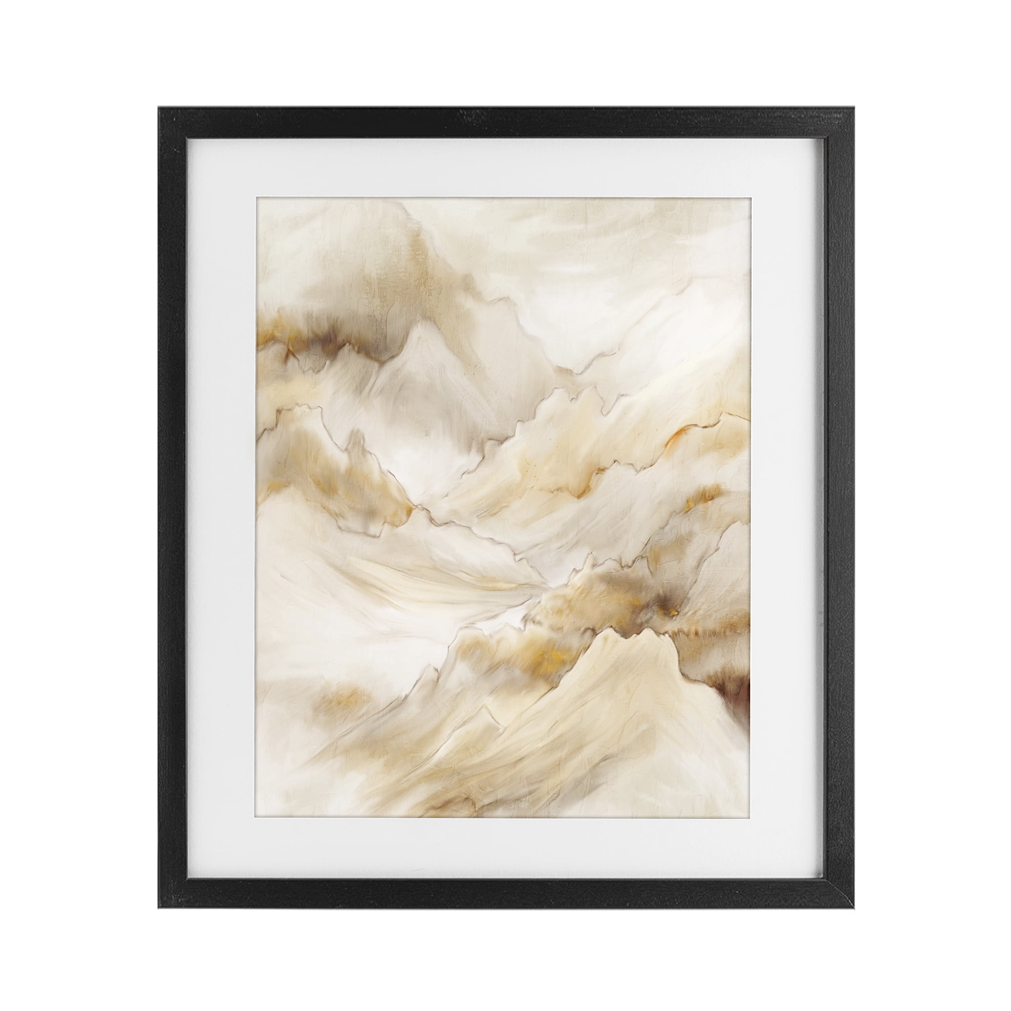 Stupell Industries Neutral Land Flow Black Framed Print Under Glass, design by Kim Allen