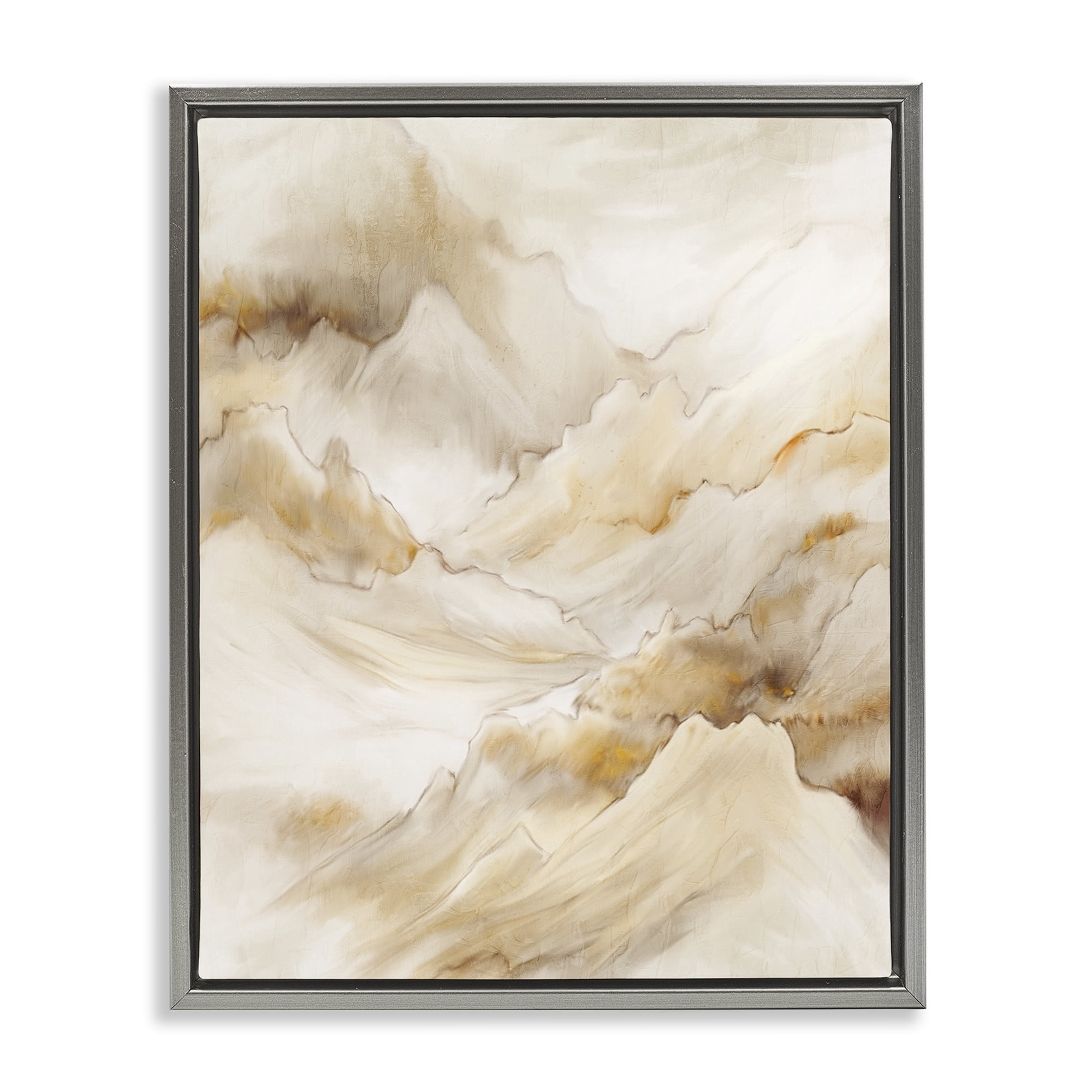 Stupell Industries Neutral Land Flow Gray Framed Floater Canvas Wall Art, design by Kim Allen
