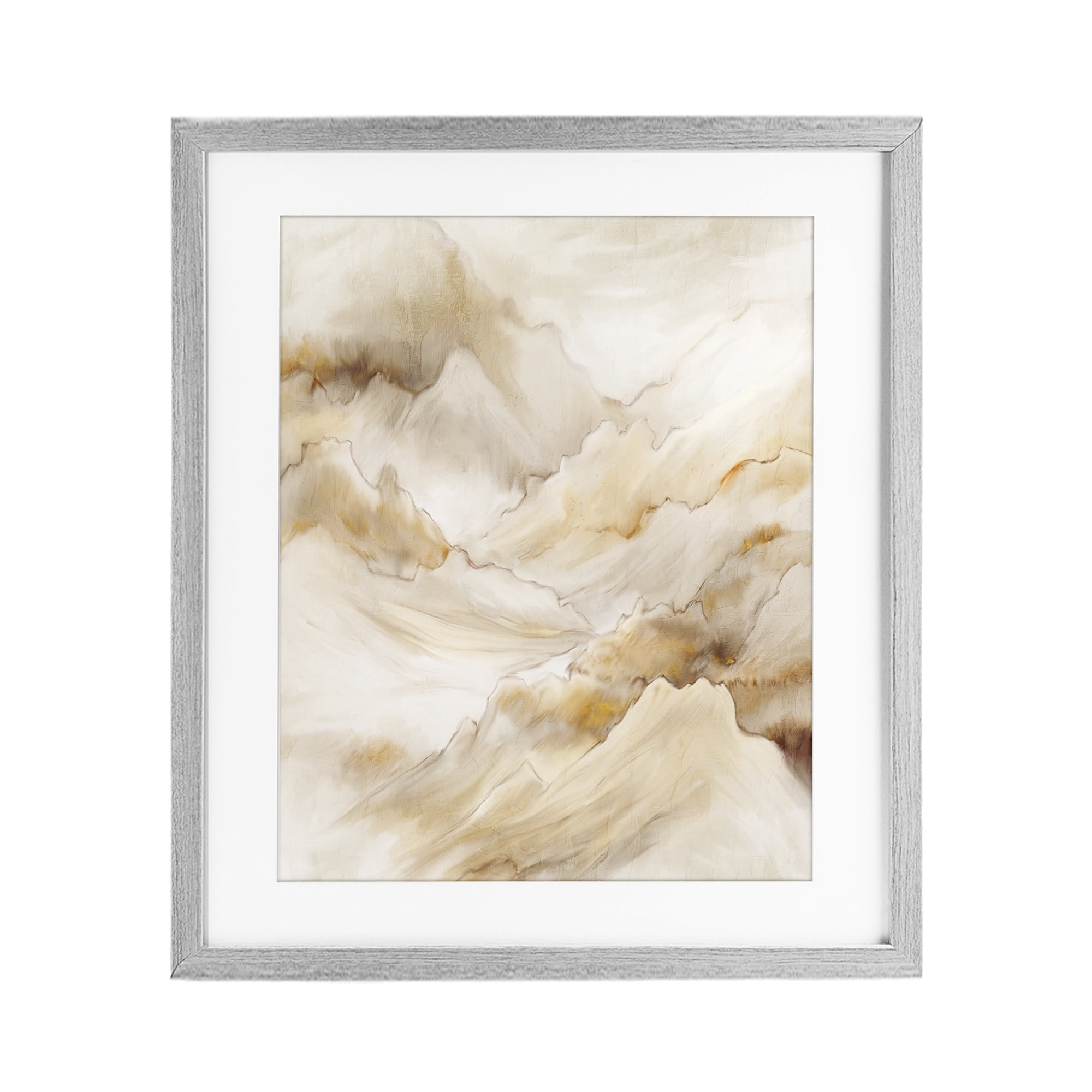 Stupell Industries Neutral Land Flow Gray Framed Print Under Glass, design by Kim Allen