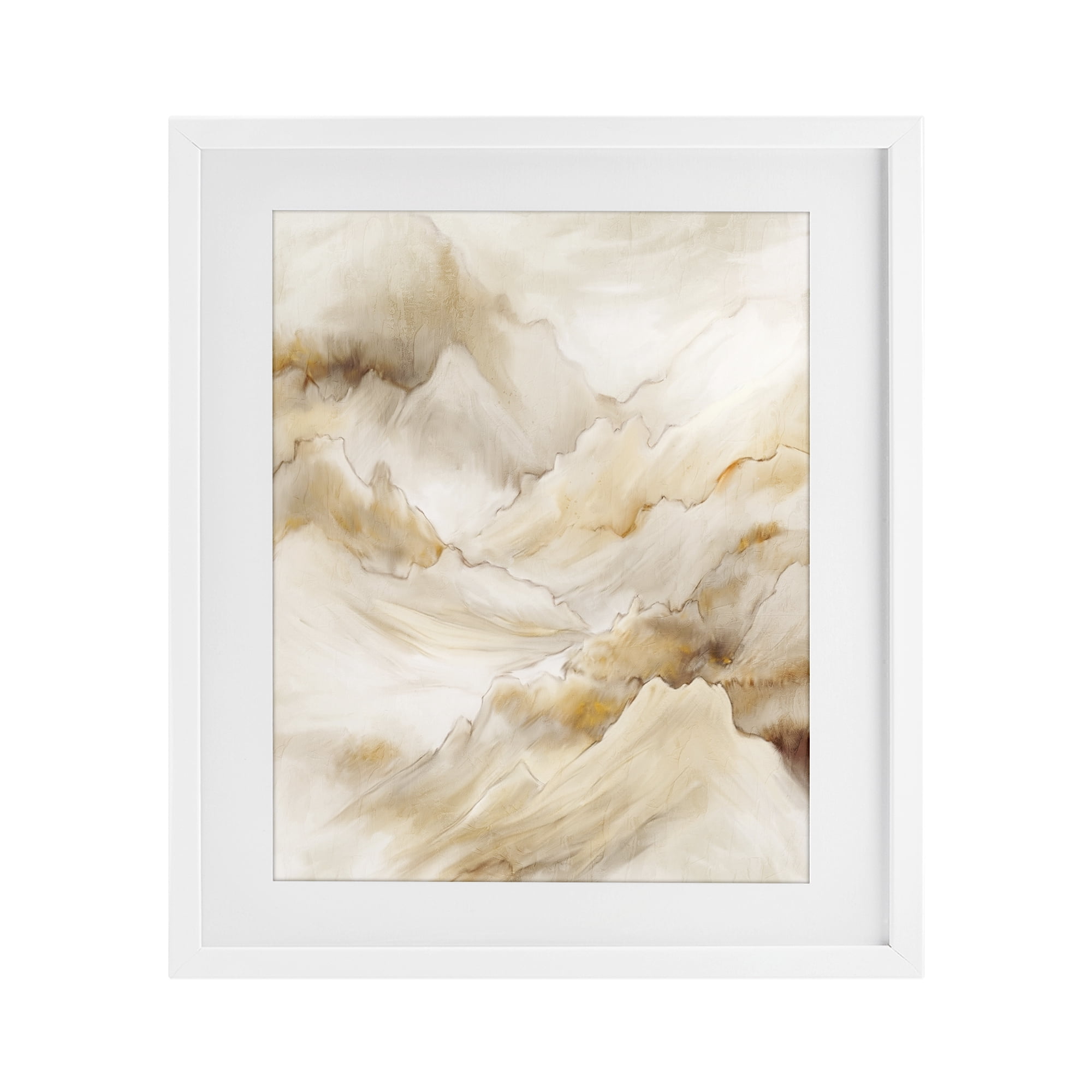 Stupell Industries Neutral Land Flow White Framed Print Under Glass, design by Kim Allen