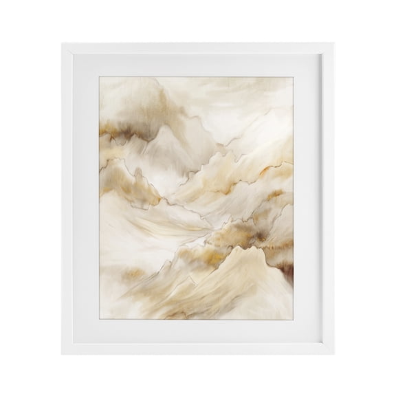 Stupell Industries Modern Neutral Land Flow White Framed Print Under Glass, 17 x 21, by Kim Allen
