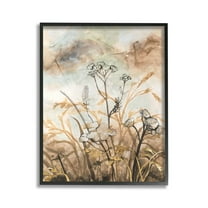 Stupell Industries Neutral Landscape Collage Landscape Painting Black Framed Art Print Wall Art, 11 x 14