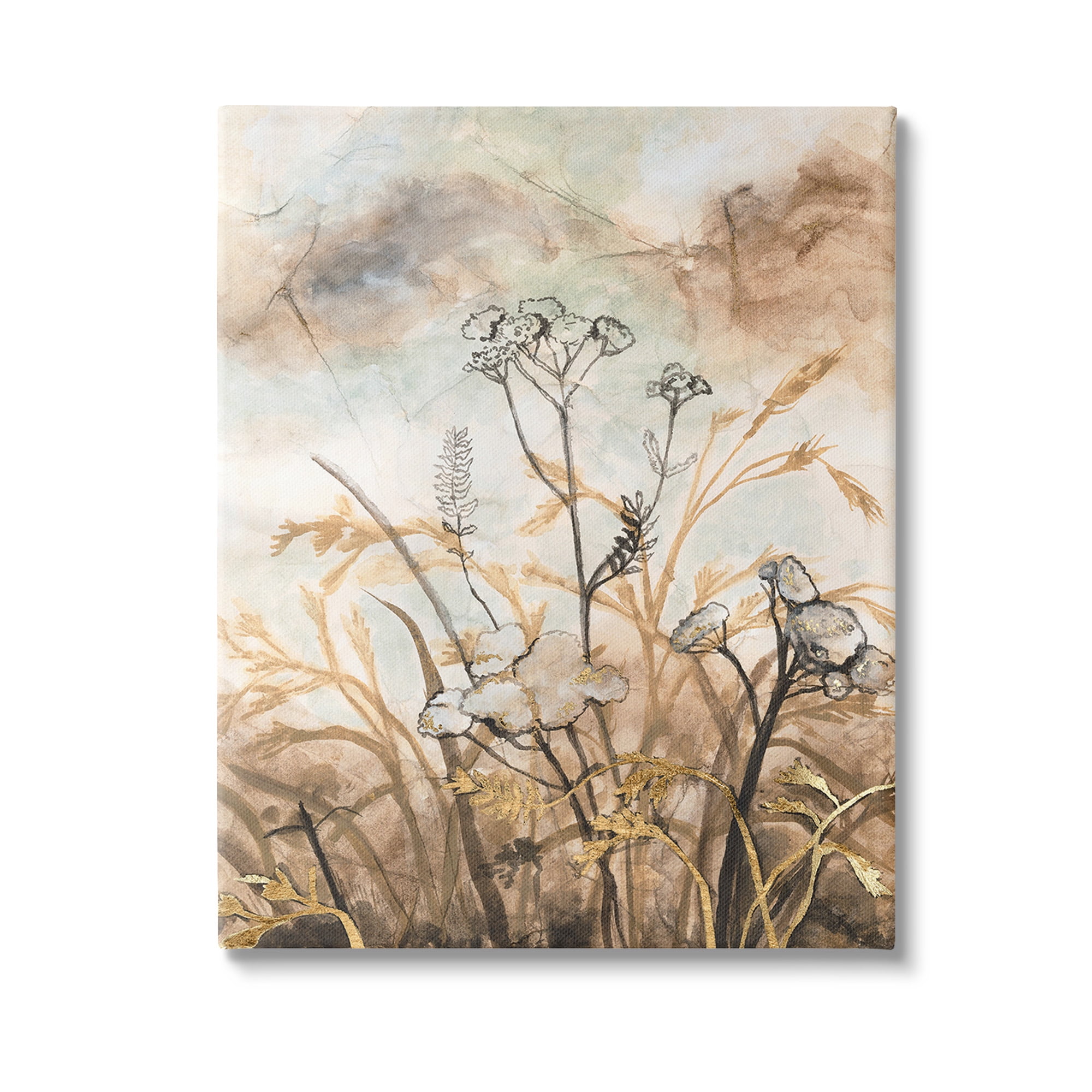 Stupell Industries Neutral Landscape Collage Landscape Painting Gallery Wrapped Canvas Art Print Wall Art, 36 x 48