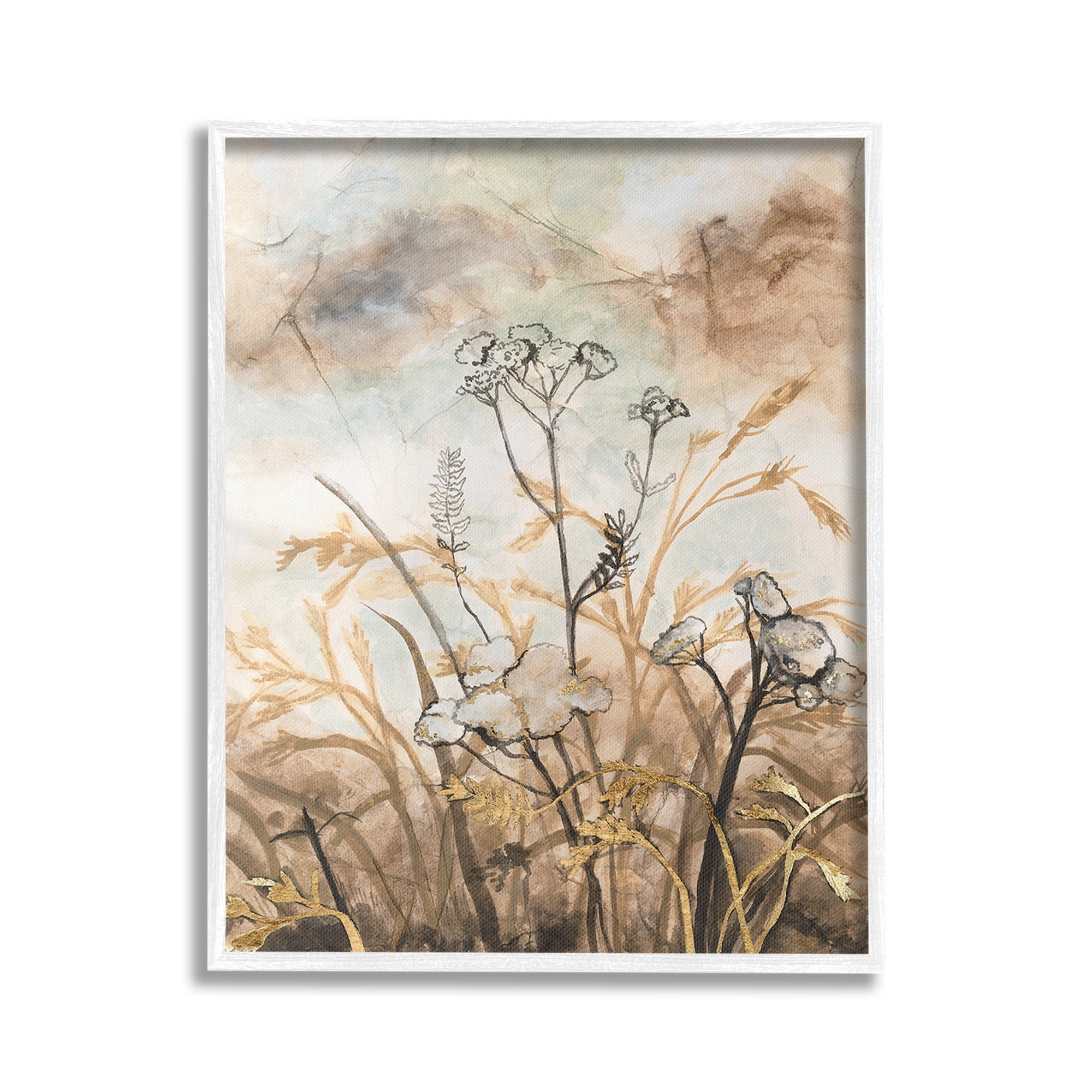 Stupell Industries Neutral Landscape Collage Landscape Painting White Framed Art Print Wall Art, 16 x 20
