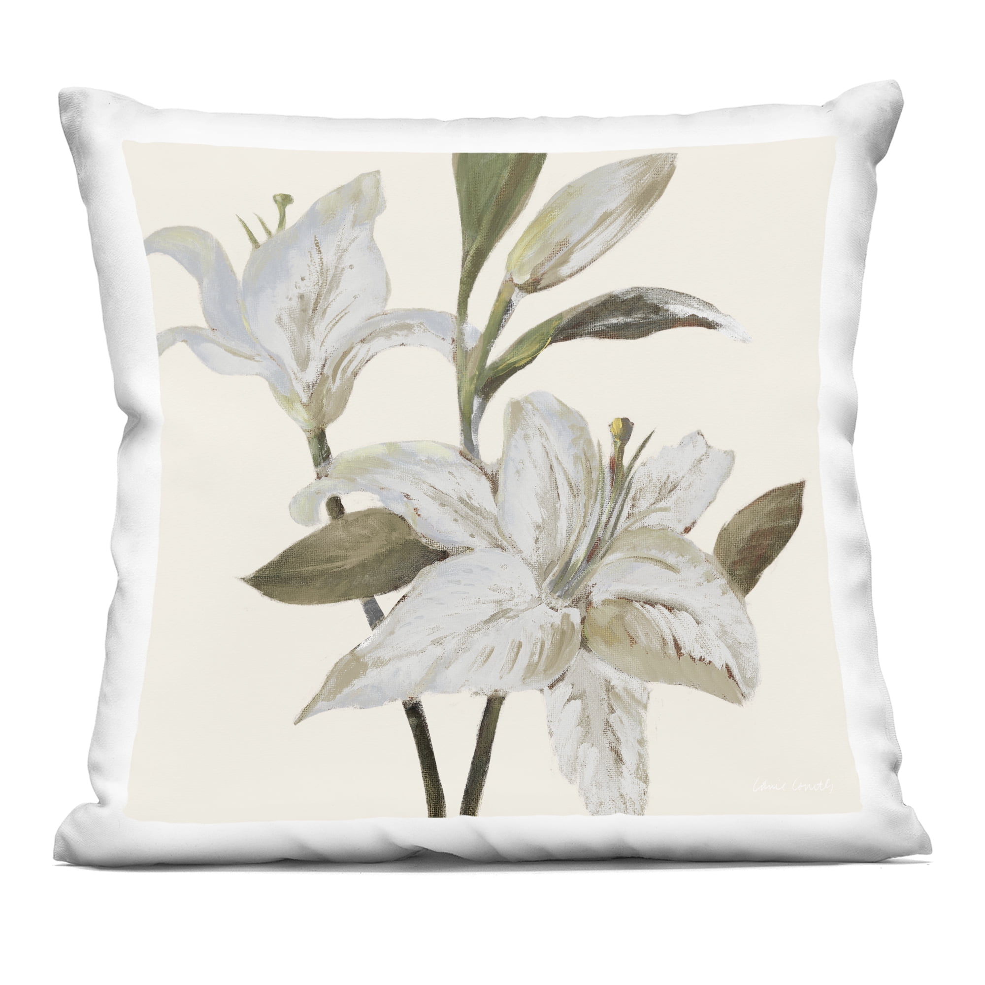 Stupell Industries Neutral Lilies at Dawn Decorative Printed Throw Pillow, design by Lanie Loreth