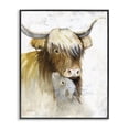 thumbnail image 1 of Stupell Industries Cottage Neutral Longhorn & Calf Black Framed Giclee Art, 11 x 14, by Kelley Talent, 1 of 7