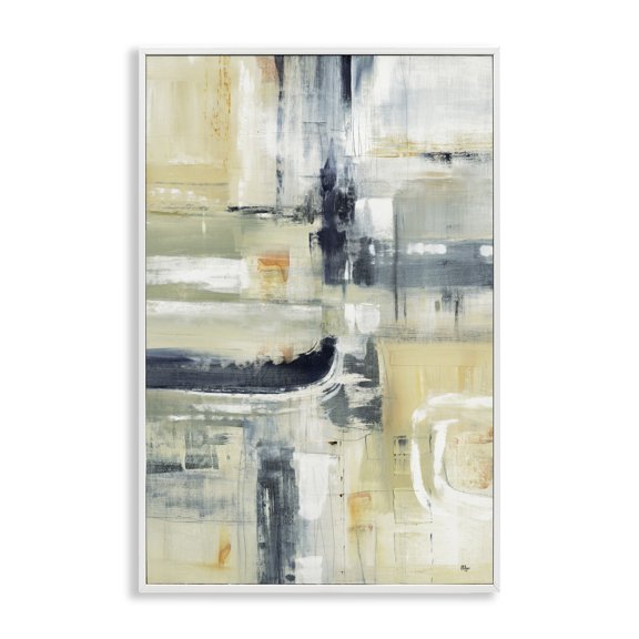 Stupell Industries Neutral Obscure Expression White Framed Giclee Art design by Lisa Ridgers, 24 x 16