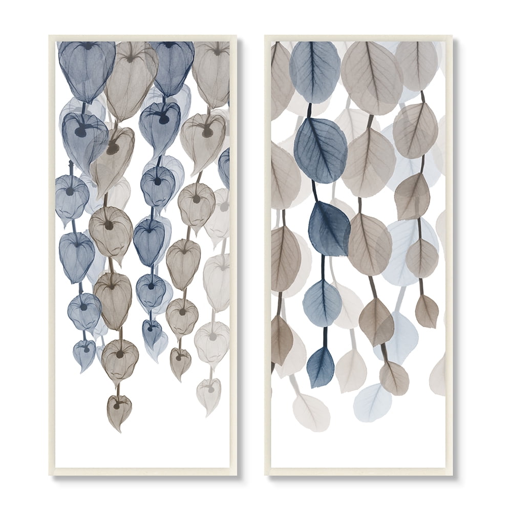 Stupell Industries Neutral Opaque Blue Brown Cascading Leaves Wall Plaque by Albert Koetsier