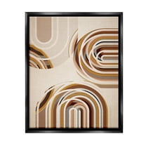 Stupell Industries Neutral Overlapping Arches Abstract Painting Black Floater Framed Canvas Art Print Wall Art, 17 x 21