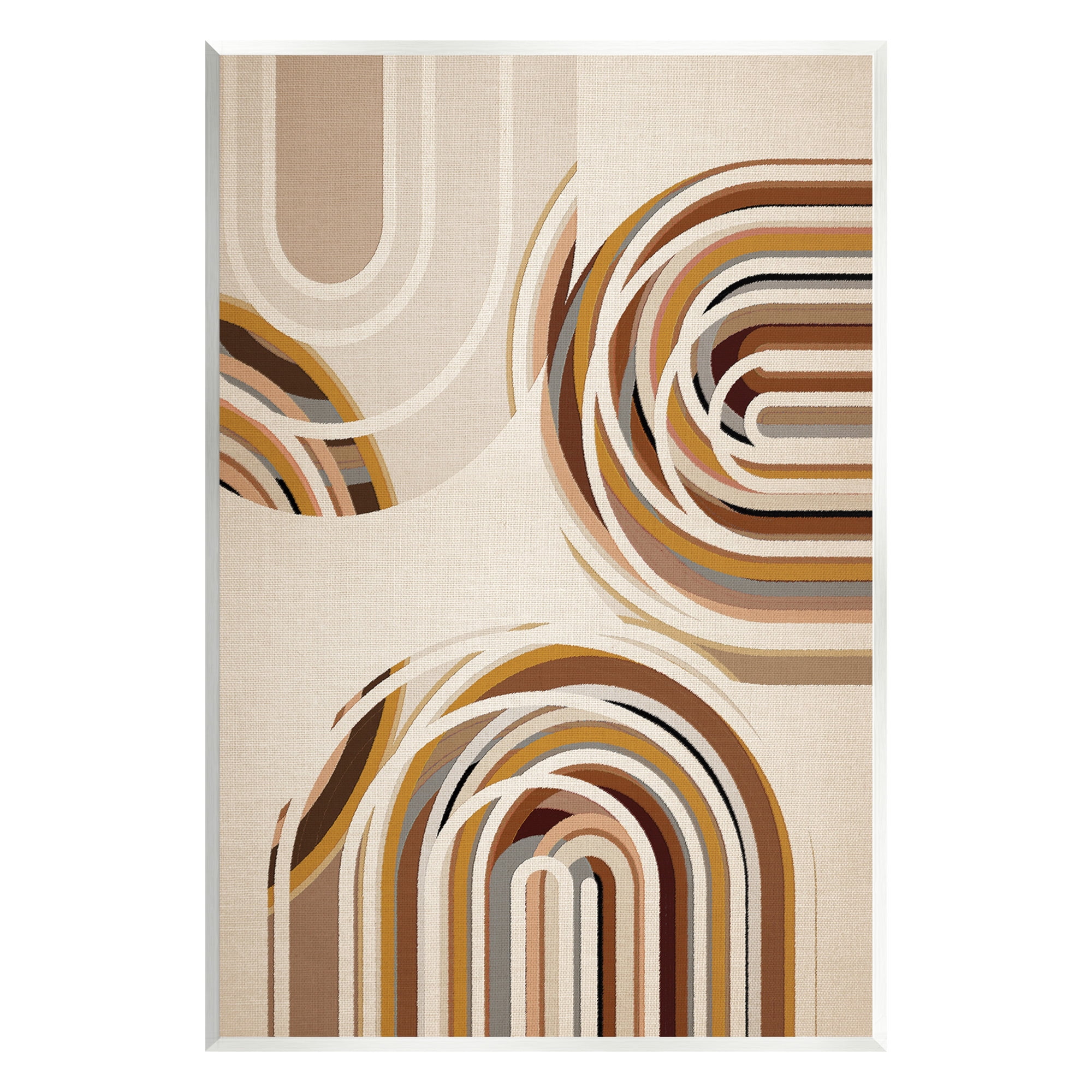 Stupell Industries Neutral Overlapping Arches Abstract Painting Unframed Art Print Wall Art, 13 x 19