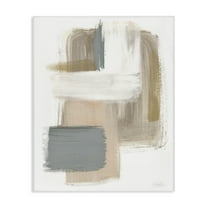 Stupell Industries Neutral Paint Strokes Abstract Painting Gallery Wrapped Canvas Art Print Wall Art, 16 x 20