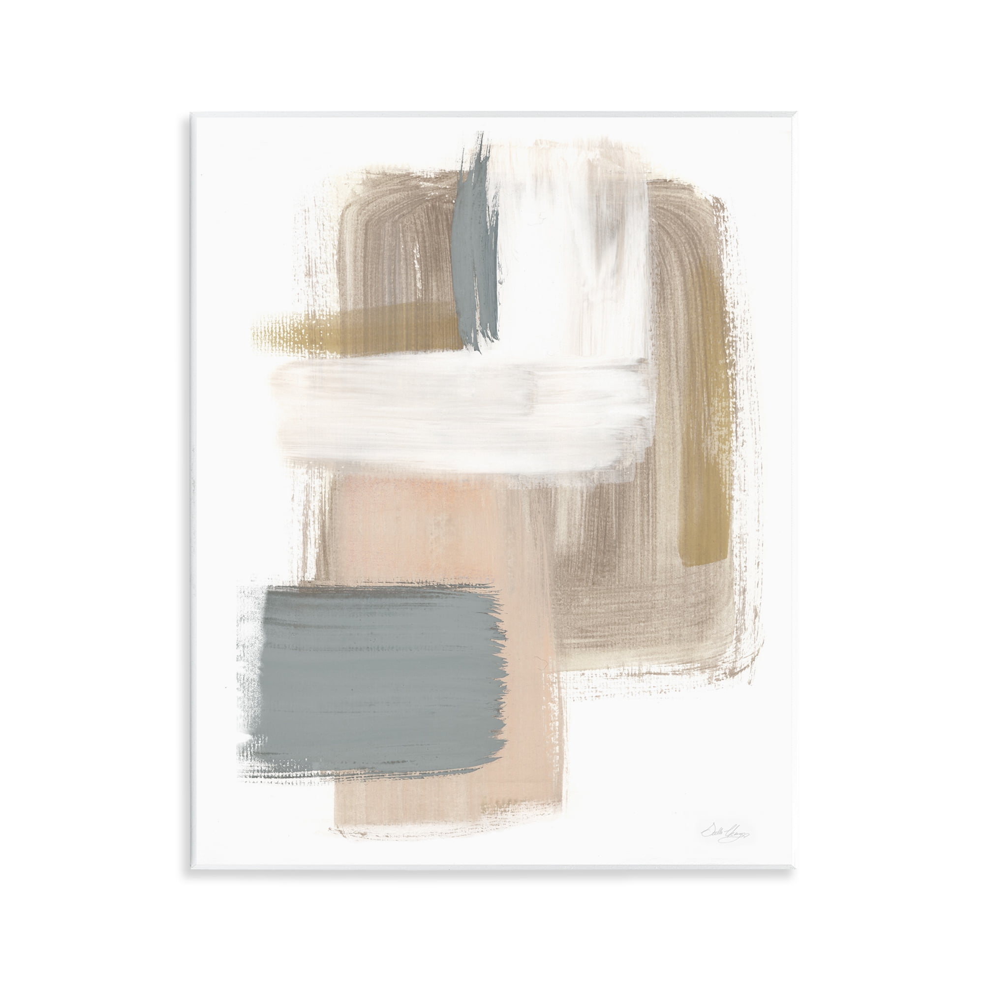 Stupell Industries Neutral Paint Strokes Abstract Painting Unframed Art Print Wall Art, 11 x 14