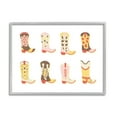 thumbnail image 1 of Stupell Industries Neutral Patterned Cowboy Boots Beauty & Fashion Painting Gray Framed Art Print Wall Art, 30 x 24, 1 of 9