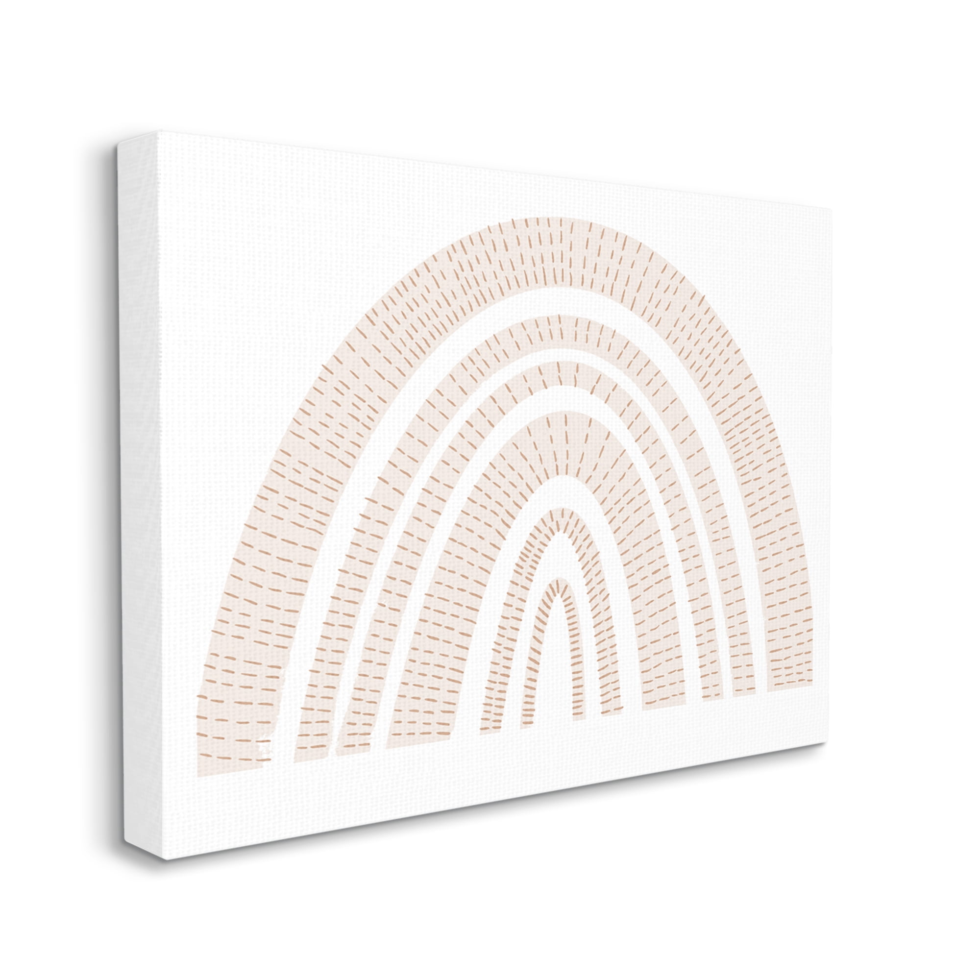 Stupell Industries Neutral Patterned Rainbow Arches Minimal Brown Beige Art for Kids Painting Gallery Wrapped Canvas Print Wall Art, 30 x 40