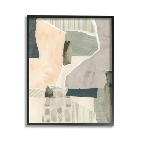 Stupell Industries Neutral Patterns Abstract Abstract Painting Black Framed Art Print Wall Art, 11 x 14