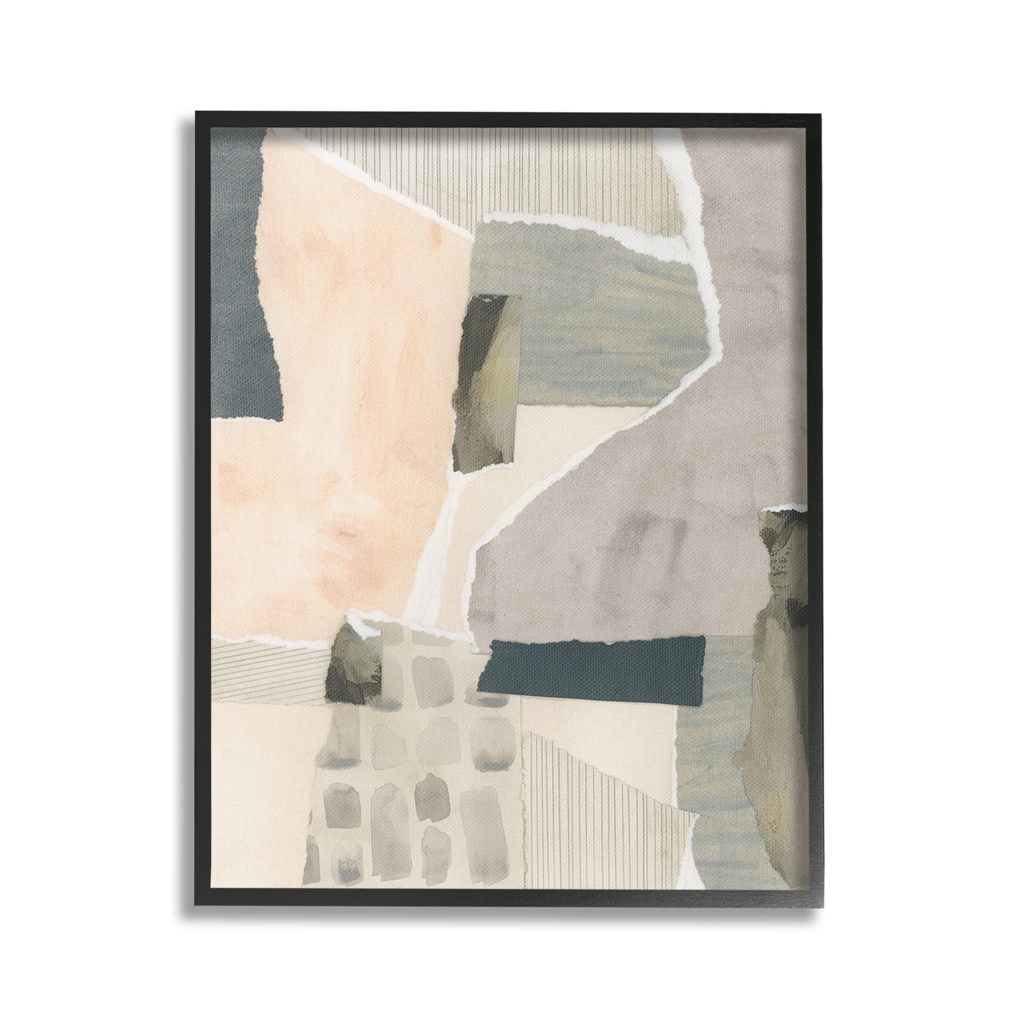Stupell Industries Neutral Patterns Abstract Abstract Painting Black Framed Art Print Wall Art, 24 x 30