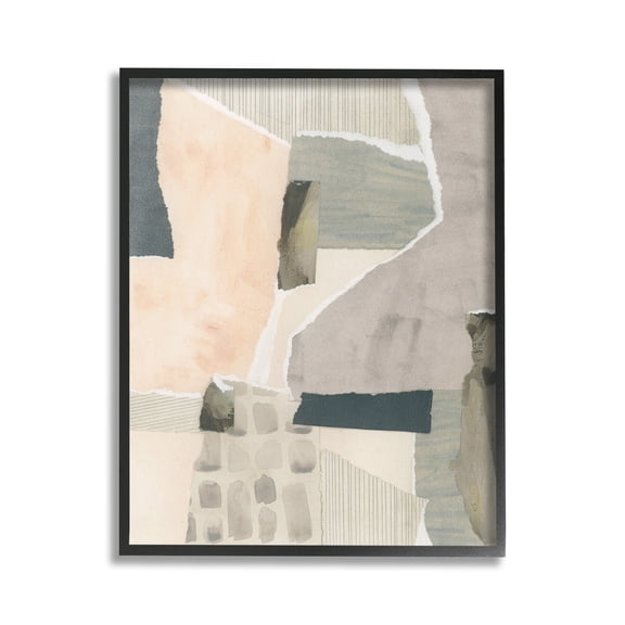 Stupell Industries Neutral Patterns Abstract Abstract Painting Black Framed Art Print Wall Art, 24 x 30