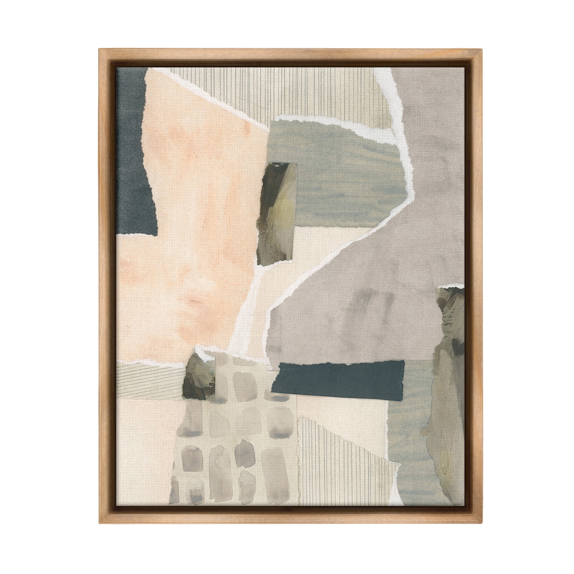 Stupell Industries Neutral Patterns Abstract Abstract Painting Brown Floater Framed Canvas Art Print Wall Art, 25 x 31