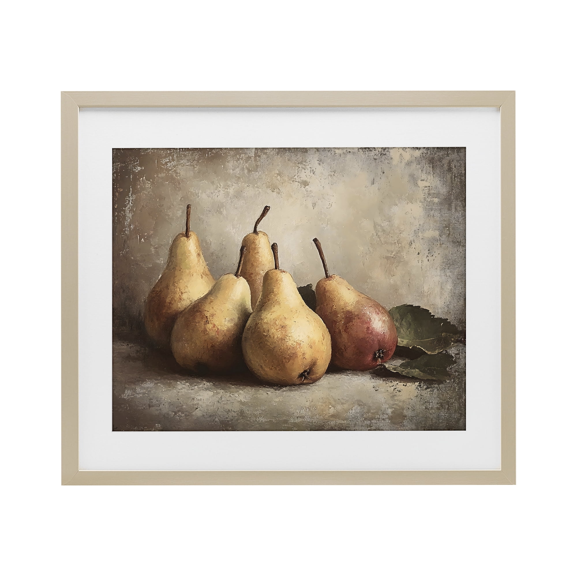 Stupell Industries Neutral Pear Still Life Birch Framed Print Under Glass, design by Franklyn Gregory