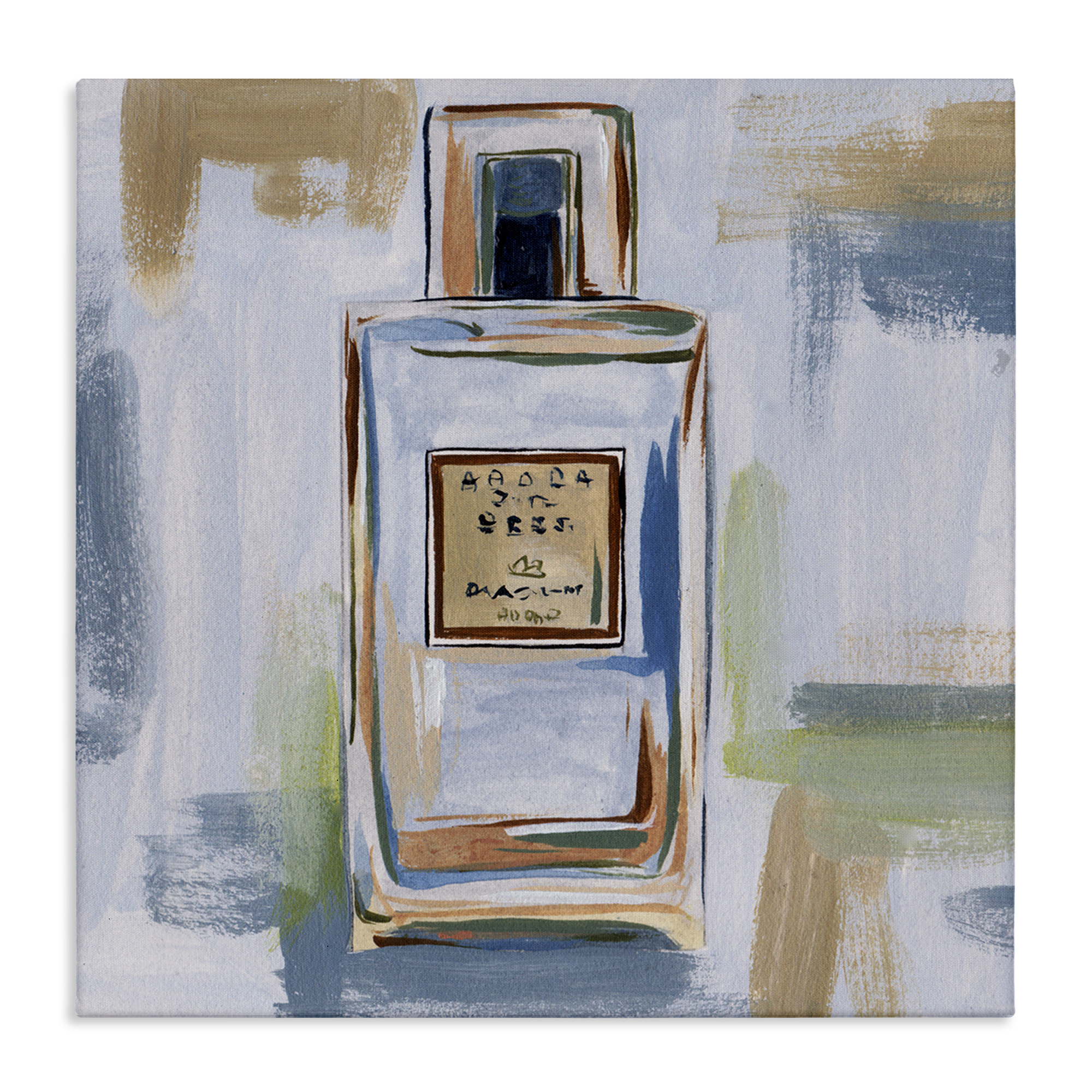 Stupell Industries Neutral Perfume Bottle Fashion Painting Wrapped Canvas Art Print Wall Art, 30 x 30