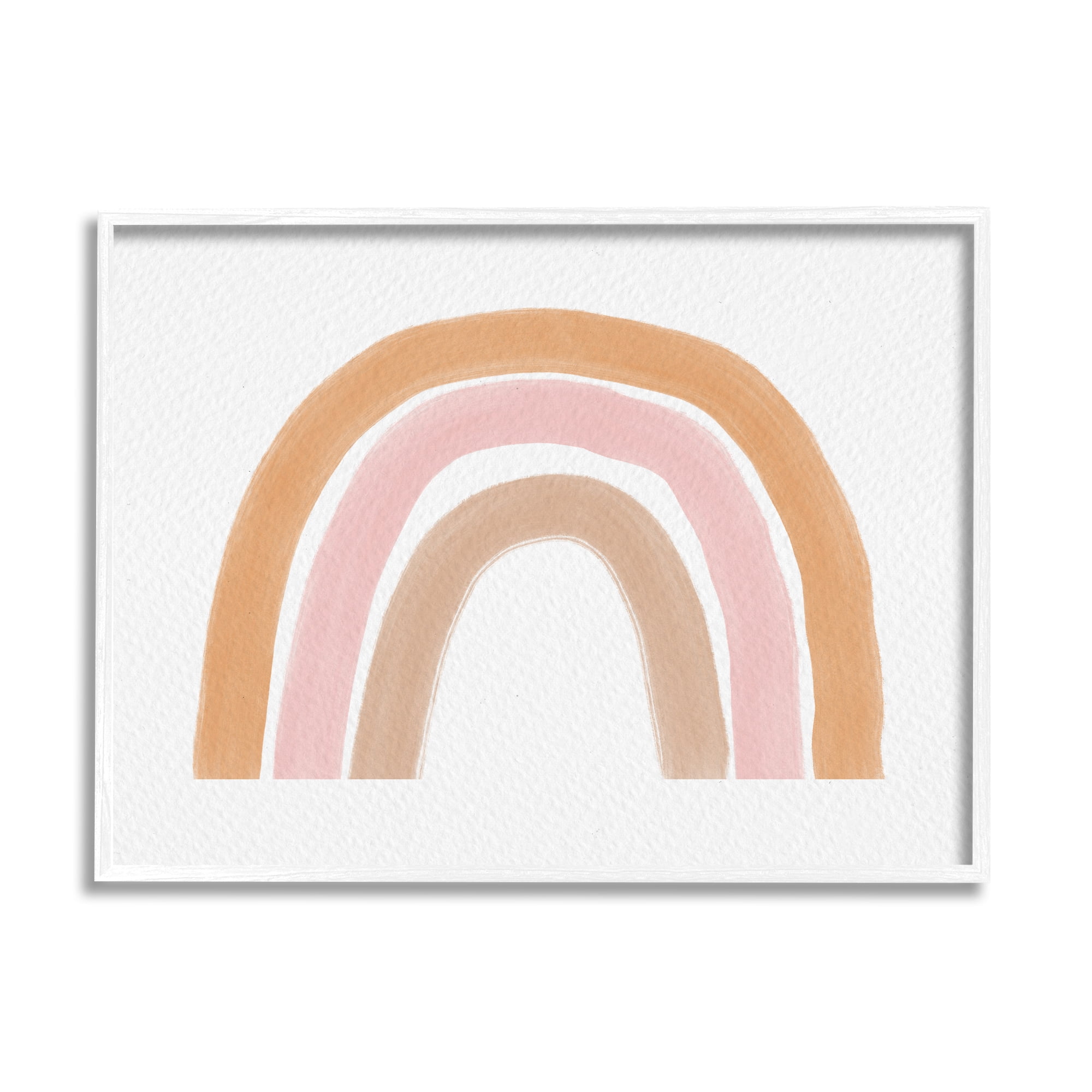 Stupell Industries Neutral Pinks Rainbow Symbol Casual Stripes Design Framed Wall Art, 14 x 11, Design by Amy Brinkman