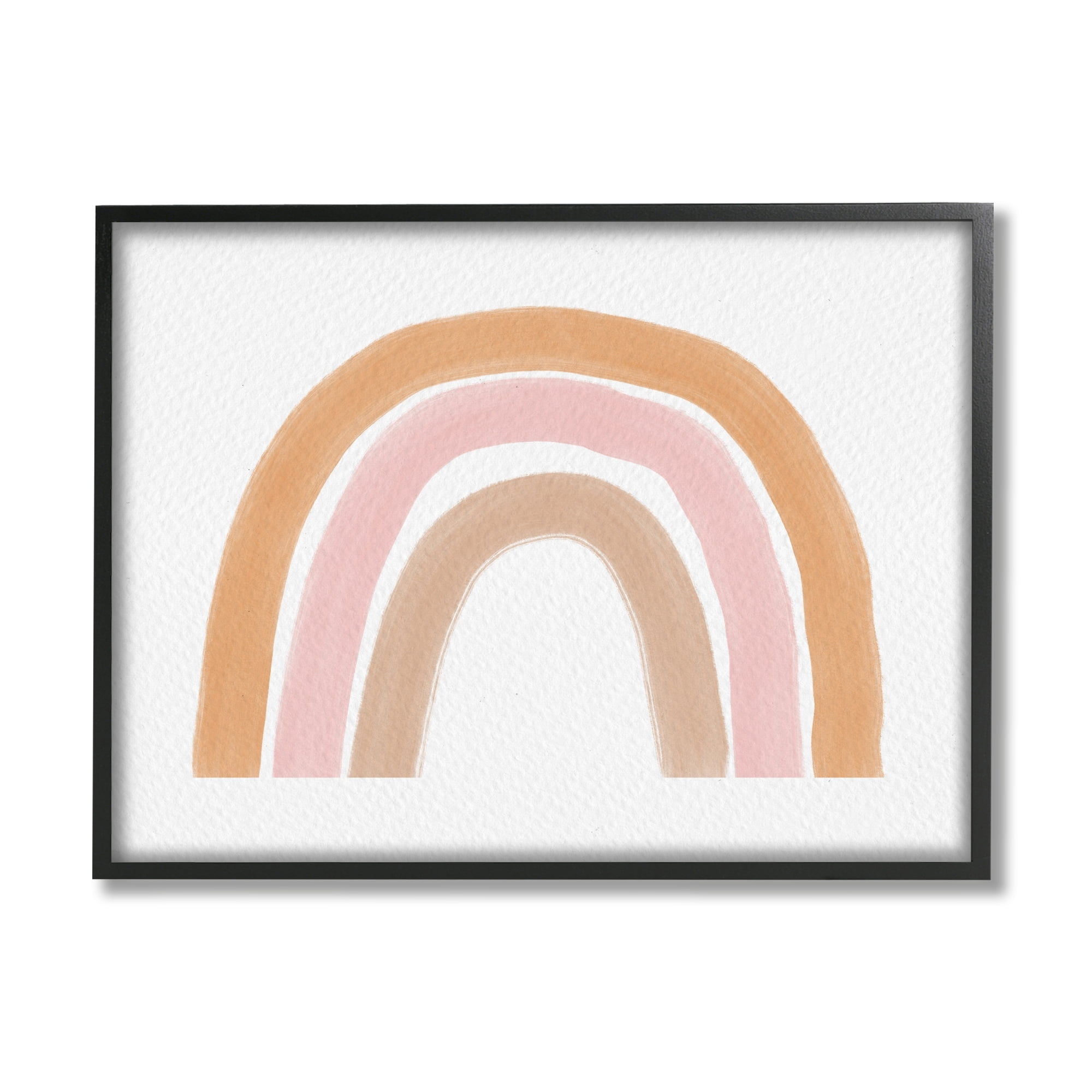 Stupell Industries Neutral Pinks Rainbow Symbol Casual Stripes Design Framed Wall Art, 20 x 16, Design by Amy Brinkman