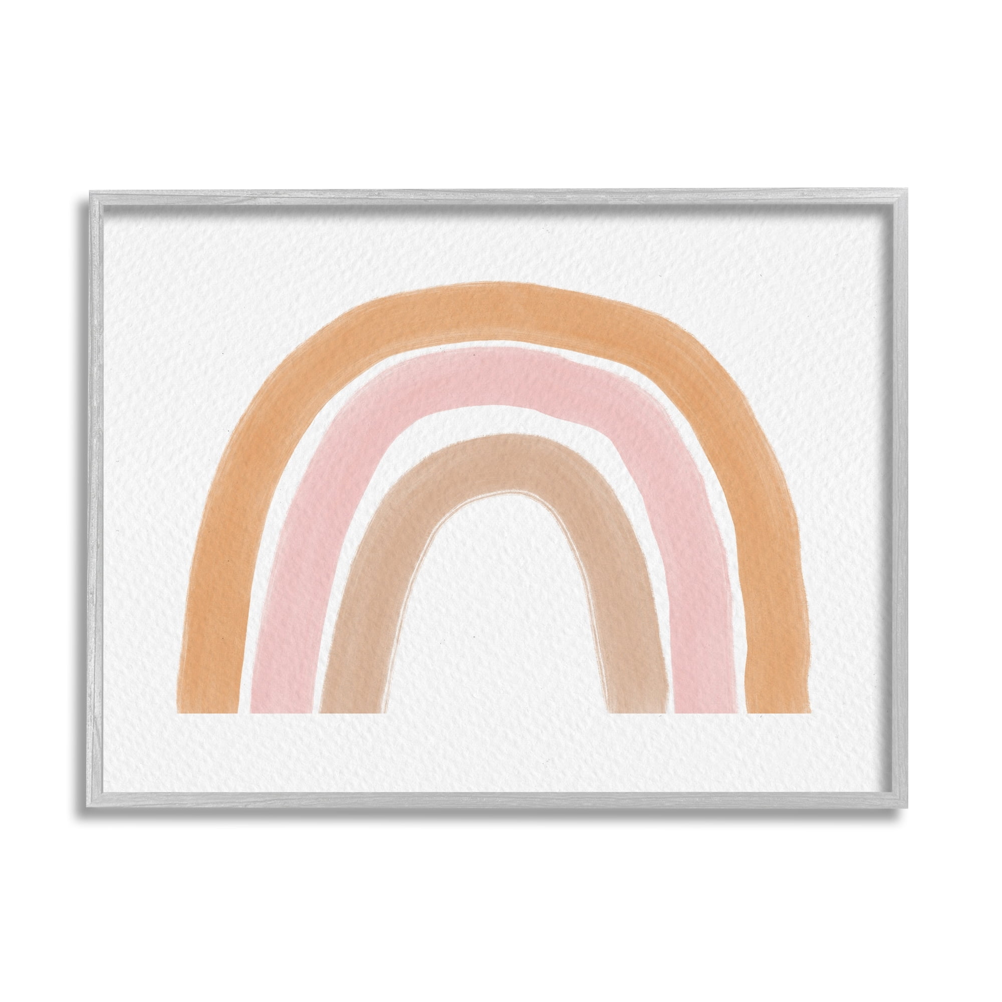 Stupell Industries Neutral Pinks Rainbow Symbol Casual Stripes Design Framed Wall Art, 20 x 16, Design by Amy Brinkman