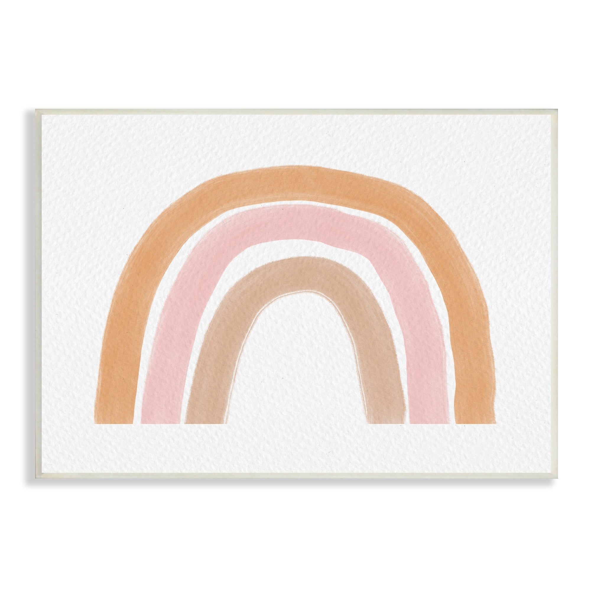 Stupell Industries Neutral Pinks Rainbow Symbol Casual Stripes Design Wood Wall Art, 19 x 13, Design by Amy Brinkman