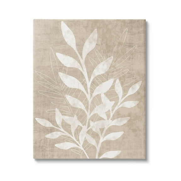 Stupell Industries Neutral Plant Leaf Collage Graphic Art Gallery Wrapped Canvas Print Wall Art, Design by Natalie Carpentieri