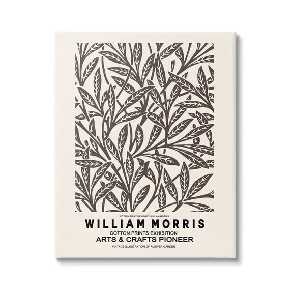 Stupell Industries Neutral Plant Leaves Pattern Text Flyer Exhibition Canvas Wall Art, 16 x 20, Design by Ros Ruseva